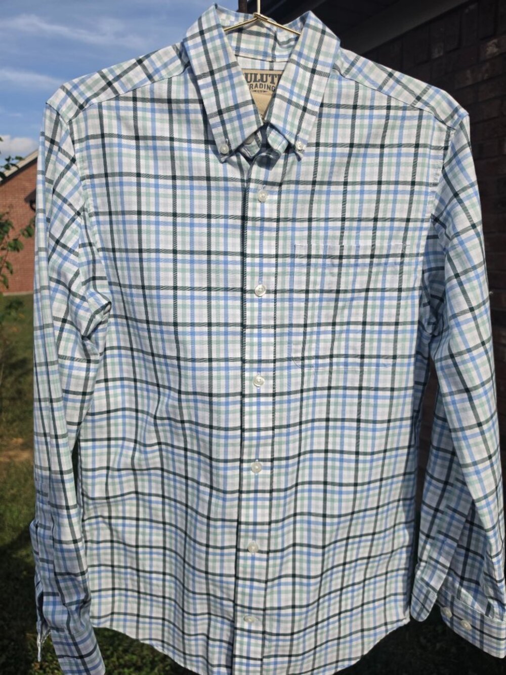 Duluth mens work utility long sleeve small plaid shirt construction